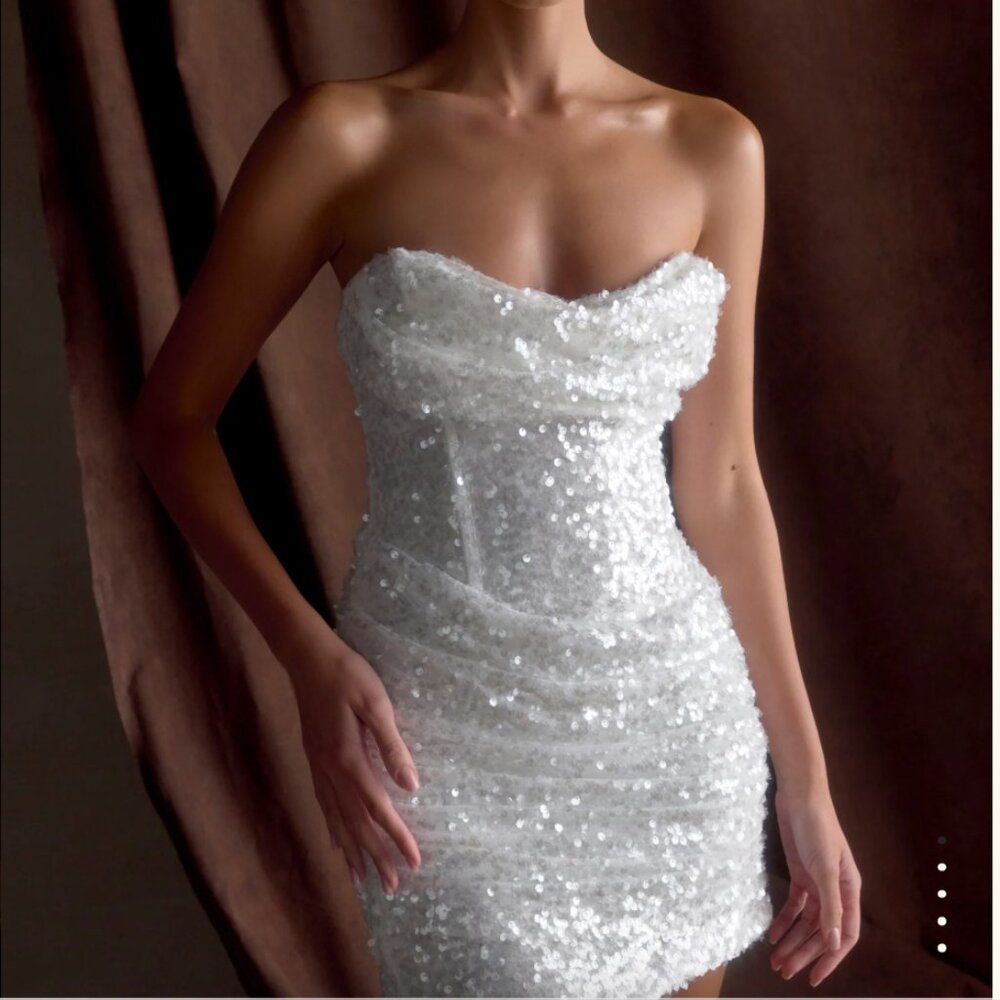MESHKI Nala Strapless Sequin Mini Dress